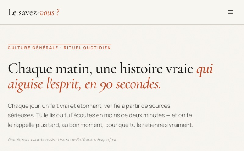 Le savez-vous ?
